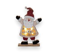 SHATCHI LED in legno di Natale Babbo Natale pupazzo di neve renna natale decorazione tavolo interno ornamento centrotavola 27 cm, legno