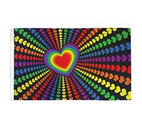 Shatchi LGBT - Bandiera con scritta in lingua inglese "Pride Rainbow Gay Lesbian Love", 152 x 91 cm