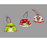 SHATCHI Maglioni da Appendere all'albero di Natale, Decorati con Babbo Natale, Pupazzo di Neve, Renna, Albero di Natale, Decorazione per la casa, Set da 3 Pezzi
