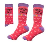 SHATCHI Novelty, Simply The Best Mummy-Calzini da Donna, per Compleanno, Natale, Festa della Mamma, Regalo, Rosa, Taglia Unica
