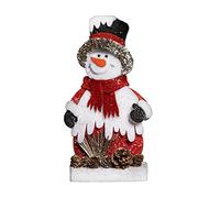 SHATCHI Pupazzo di neve di Natale rosso/grigio figure da tavolo finestra parete porta casa vacanza natale glitter schiuma showpiece decorazioni, 52 cm/42 cm/32 cm, 32 cm