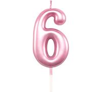 Shatchi rosa numero 6 candela compleanno anniversario festa topper
