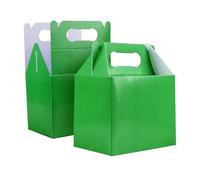 SHATCHI Scatole di Cartone per Il Pranzo da asporto, Compleanni, Matrimoni, pasti, Cibo, Torte, Feste, Sacchetti per Bambini, Tinta Unita, Colore Verde, Confezione da 10, SH-A11618