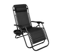 SHATCHI Set di 2 sedie reclinabili Zero Gravity in textilene, resistenti, per esterni e giardino, sedie reclinabili con portabicchieri e cuscino poggiatesta per piscina, campeggio, caffè
