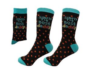 SHATCHI Socks Uomo Semplicemente i migliori calzini di papà, Nero E Blu, One Size