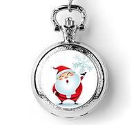 SHATONG Orologio da Tasca al Quarzo serie di Babbo Natale vintage orologio da taschino collana con Scala numeri arabi ideale come regalo per compleanno,anniversario,giorno di Natale,festa del papà