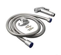 Shattaf Douche - Set di doccetta cromata per doccetta igienica e tubo flessibile in acciaio inox a prova di esplosione da 1,5 m, per pulizia personale del bagno e lavaggio degli animali domestici