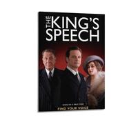 SHAUREWNYY Poster decorativo da parete in stile vintage con scritta "The King's Speech, poster decorativo per soggiorno e camera da letto", 60 x 90 cm, con cornice