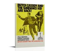 SHAUREWNYY Poster di Butch Cassidy and The Sundance Kid - Poster decorativo da parete in stile vintage, su tela, per soggiorno e camera da letto, 40 x 60 cm, con cornice