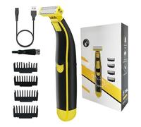 Shaver Men, Wet and Dry Electric Shaver,Men's Electric Shaver Full Body Wash Wet and Dry Double Shave, Ergonomic Body Shaver,Shaver with 4 Types of Limited-Length Combs (Standard)