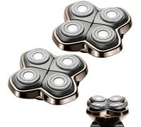 Shaver PRO - Lama di ricambio a 4 teste, compatibile con Skull Pitbull, Butterfly Kiss Pro & Palm Shavers, rasoio elettrico e testina per rasoi a testa calva, per uomo/donna (2 pezzi)