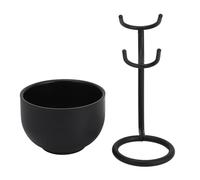 Shaving Brush Stand with Bowl | 3D Metal Holder for Beard Grooming Tools/Barbershops/Travel | Soap Bowl for Dense Lather | Compact & Stylish Storage Rack