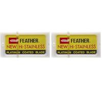 Shaving Factory Feather In Acciaio Inox Doppio Taglio Di Sicurezza-lamette, Gialle, 10 Unità (Confezione da 2)