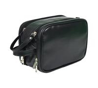 Shaving - Kit bag, impermeabile in pelle PU per uomini, ampia capacità di viaggio Shaving Organizer, cosmetico borsa per affari, vacanze, palestra, 24 x 17 x 14 cm, 260 g, Nero , Se référer au