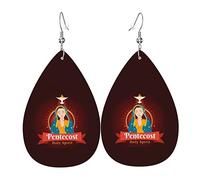 Shavout Orecchini pentecoste in pelle per donna Orecchini pendenti in finta pelle Orecchini pendenti vintage leggeri per donna