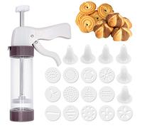 ShawFly Cookie Maker Press Gun Kit Set di Biscotti e glassa per Decorazioni Fai da Te per Torte con 13 Dischi e 6 Punte per la glassa, Pompa Multifunzione per Biscotti con Impugnatura Confortevole