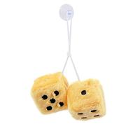 ShawFly Coppia di Dadi Pelosi da Appendere per Auto, Coppia di Pendenti, con Puntini, Decorazione per Interni Auto, pareti Interne, Superficie del Frigorifero, Diversi Colori a Scelta (Giallo)