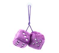ShawFly Coppia di Dadi Pelosi da Appendere per Auto, Coppia di Pendenti, con Puntini, Decorazione per Interni Auto, pareti Interne, Superficie del Frigorifero (Viola)
