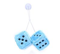 ShawFly Dadi per auto, dadi di peluche coppia da 2,36 pollici di accessori per auto dadi soffici Dadi sfocati blu per accessori per specchietti auto da appendere (blu)