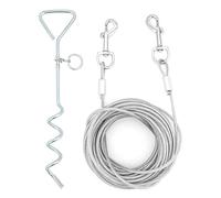 ShawFly Picchetto a Spirale con Cavo,Kit Guinzaglio per Cani e Picchetto per Cani in Acciaio Inossidabile,Dog Tie Out Stake per esterni, campeggio, cuccioli(10 m)