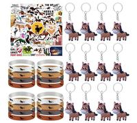 SHAWINKLE 74pcs Cavallo Feste Bomboniere, 12pcs Cavallo Portachiavi, 12pcs Cavallo Silicone Braccialetto, 50pcs Cavallo Adesivi, Cavallo Giocattolo Compleanno Bambino