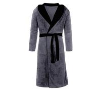 Shawl Stretch Plushrock Coat Men 's Home Long Camicetta da donna blu scuro, grigio., XXL