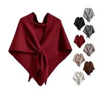 Shawl Wraps For Women, Pashmina Wraps for Women, Pashmina Shawl Wrap, Soft Knitted Blend Scarf Cape for Daily Wear (Wine Red,One Size)