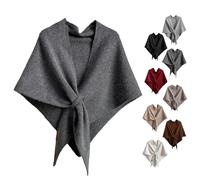Shawl Wraps For Women, Pashmina Wraps for Women, Pashmina Shawl Wrap, Soft Knitted Blend Scarf Cape for Daily Wear (Dark Grey,One Size)
