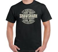 Shawshank Redemption t-Shirt da Uomo retrò Film Anni '90 Stephen King Prison Top Nero Nero M