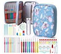 SHAXANO Kit di uncinetti con custodia, 86 pezzi, aghi ergonomici per uncinetto, kit fai da te, strumenti artistici per principianti ed esperti all'uncinetto