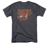 Shazam Retro Marvel DC Comics T-Shirt Uomo Grigio 100% Cotone