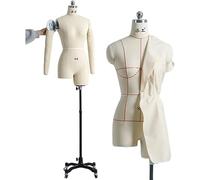 ShAzan Manichino da Sartoria Busto da Sarta Donna con braccioli e Base Girevole, Pinnable Cucito manichino Donna per Cucire Vestiti Altezza Regolabile (Size : XXL-88)
