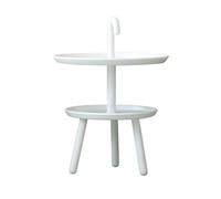 ShAzan Tavoli con manici curvi, tavolo da pranzo a 2 livelli, adatto per divano letto, soggiorno, camera da letto, ufficio, piccolo spazio, materiale plastico, 6 colori (bianco)