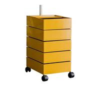 ShAzan Tavoli per divano mobile con ruote, comodino, design a 5 strati, raccoglitore girevole a 360 gradi, 5 colori (zenzero)
