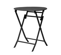 ShAzan Tavoli Piccolo Tavolo Da Pranzo Pieghevole, Tavolino Portatile Per 2 Persone, Quadrato/Rotondo, 4 Colori,(Black Round Table)