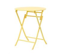ShAzan Tavoli Piccolo Tavolo Da Pranzo Pieghevole, Tavolino Portatile Per 2 Persone, Quadrato/Rotondo, 4 Colori,(Giallo Round Table)