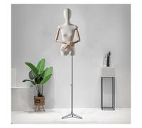 ShAzanz Manichino da Sartoria Manichino Donna Sartoriale con Testa E Braccia Legno, Altezza Regolabile Forma Vestito Manichini Busti Sartoriali per Negozio Abbigliamento Vetrine Altezza Regolabile(C)