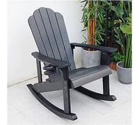 ShAzanz Poltrona Posti a sedere all'aperto per gli adulti, All Weather Front Porch Sedia a dondolo per esterno/ponte/giardino/piscina/cortile, Carico 330 libbre(Black)