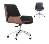 ShAzanz Sedia da scrivania ergonomica Executive Office con ruote e corrimano, altezza regolabile PU pelle Executive, tessuto comfort, per uffici/camere da letto(Color 1)