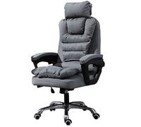 ShAzanz Sedia da Ufficio direzionale Semplicità moderna Sedia per computer in tessuto 155 ° reclinabile Pausa pranzo con sedie comode Poggiatesta staccabile Borsa posteriore Portante 150 kg(Grey)