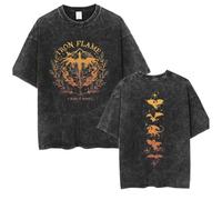 SHBCTGJ T-Shirts Basgiath War College Fourth Wing Tees Stile Vintage Effetto Slavato Maglietta Stampata A Maniche Corte Uomo/Donna Cotone Top-d||s