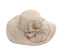 SHBHWS Cappello da sole a tesa larga donna con fiocco, cappelli spiaggia mare for matrimonio, cappello festa floscio Per l'estate