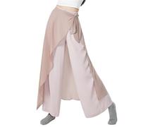 SHBHWS Completo da Allenamento for Danza Classica, Pantaloni Ballo, Abito Performance Donna, Gonna in Chiffon per Le Prove di Danza(Pinkish-Purple,L)