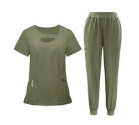 SHBHWS Divisa Infermiere Scrub Designs Donne Jogger Clinic Uniformi da Infermiera Scrub Infermieristico Uniformi Set Uniformi ospedaliere Donna Uniformi Sanitarie Slim-Fit Divisa Sanitaria(Green,S)