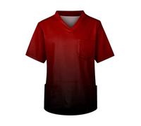 SHBHWS Divise da Infermiere da Uomo, Set da Dottore for Negozio di Animali, Tuta da Dentista, Abbigliamento da Lavoro Estivo da Laboratorio, Manica Corta, Maglia da Infermiere Sfumata(Color6,4XL)