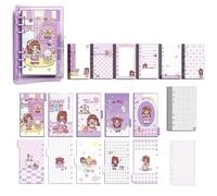SHBHWS Loose Leaf Notebook Grid Page Daily Planner Diary Notepad Colorful Binder Journals Cute Handbook Girls Stationery(02)