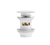 SHBHWS Scolapiatti for lavabo in Oro Nero, Resistente alla corrosione, con Pulsante Pop-up, troppopieno, Tappo di Scarico for Vasca da Bagno, Senza Foro per Cucina e Bagno(White with Hole)