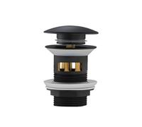 SHBHWS Scolapiatti for lavabo in Oro Nero, Resistente alla corrosione, con Pulsante Pop-up, troppopieno, Tappo di Scarico for Vasca da Bagno, Senza Foro per Cucina e Bagno(Black with Hole)