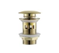 SHBHWS Scolapiatti for lavabo in Oro Nero, Resistente alla corrosione, con Pulsante Pop-up, troppopieno, Tappo di Scarico for Vasca da Bagno, Senza Foro per Cucina e Bagno(BG with Hole)