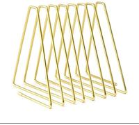 SHCHNA Fermalibri per Ufficio Scuola Fermalibri a Scomparsa, Pieghevoli in Metallo, creativi a Triangolo, Decorativi, durevoli ed Eleganti Decorativo(Gold-A)